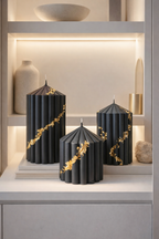 Midnight Pleated Pillars (Set of 3)