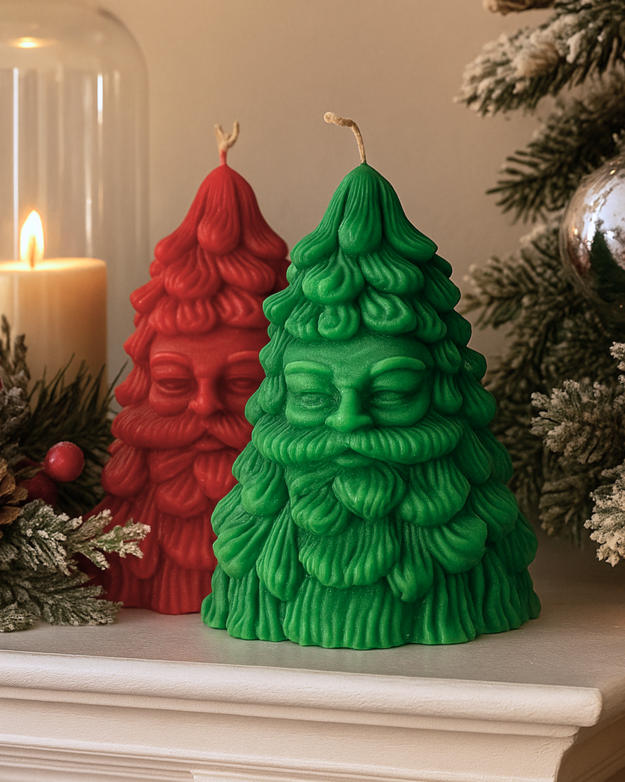Santa Face Christmas Tree Candle
